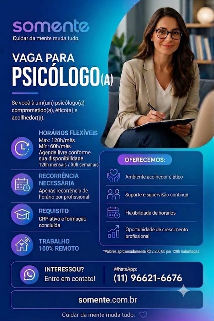 Psicólogo(a) – Corpo Clínico | Somente Health